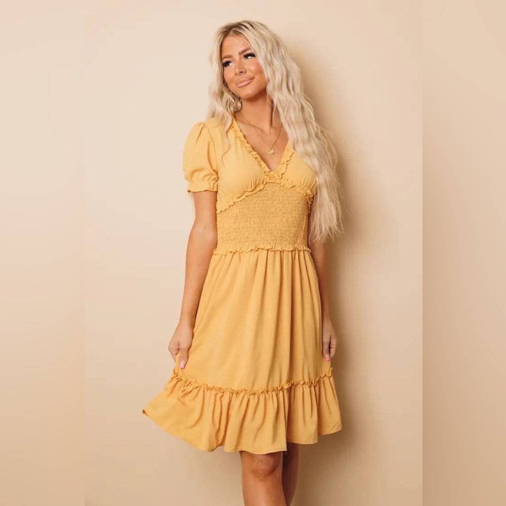 NWT- V Neck Midi Dress